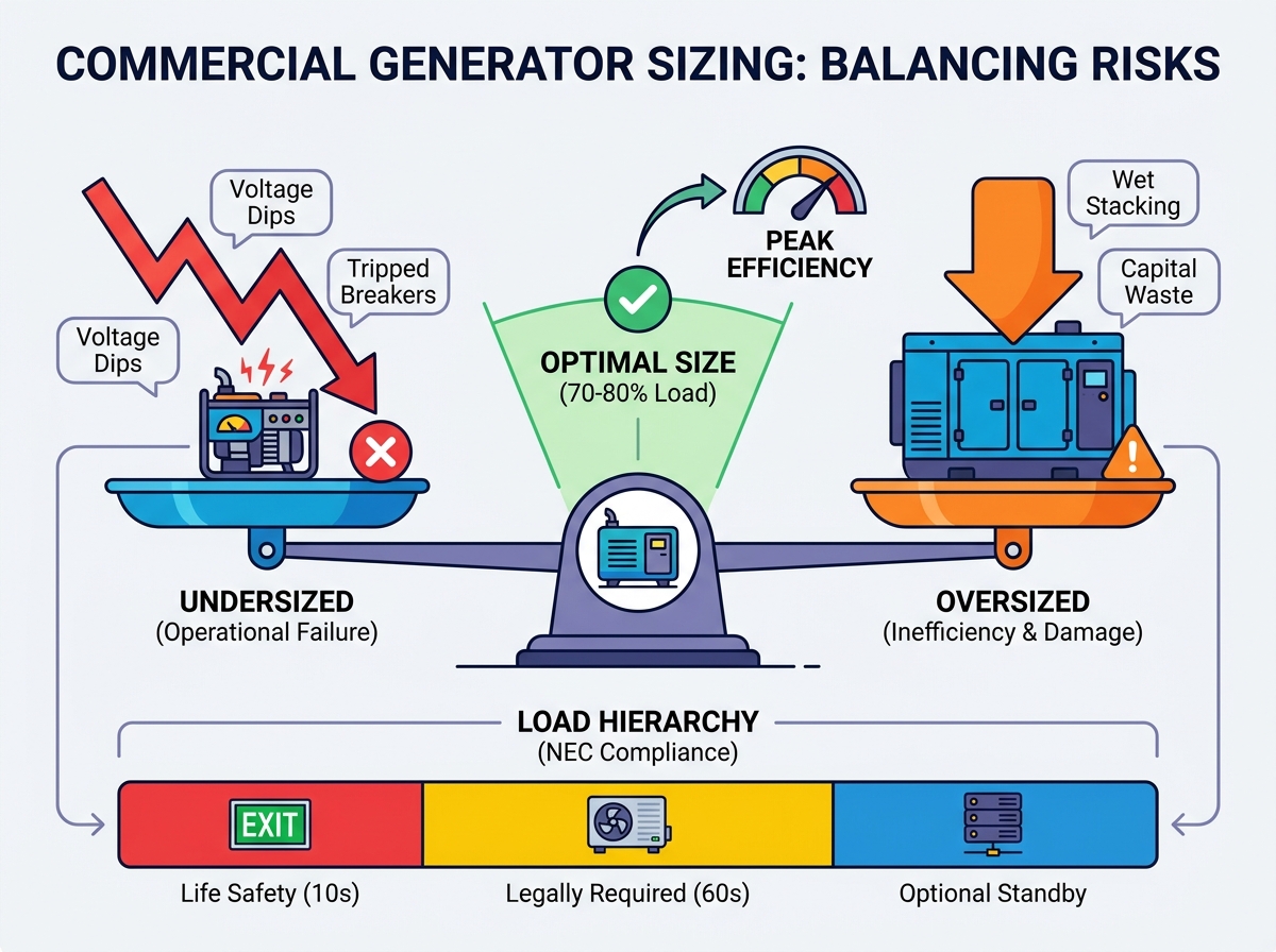 dimensionamento de gerador de energia reserva comercial