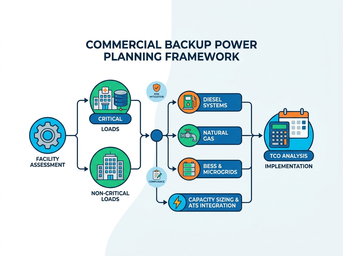 Gerador de energia de reserva comercial